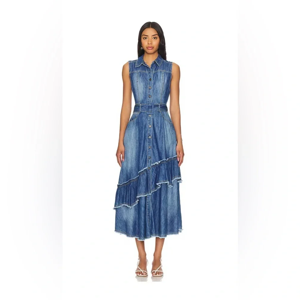 FREE PEOPLE Beau Denim Dress S - Picture 2 of 12